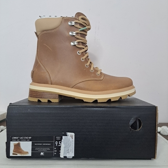 Sorel Lennox lace stkd waterproof boot brown 9.5 NWT - Picture 2 of 8